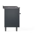Nostalgie II 60 UP60FSQNMPBGC Freestanding Dual Fuel Range with 7 Sealed Burners with Griddle and French Top Double Oven with Solid Door with Chrome knobs view 4