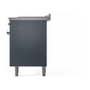 Nostalgie II 60 UP60FSQNMPBGG Freestanding Dual Fuel Range with 7 Sealed Burners with Griddle and French Top Double Oven with Solid Door with Brass knobs view 5