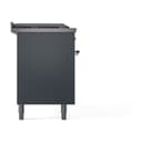 Nostalgie II 60 UP60FSQNMPBGP Freestanding Dual Fuel Range with 7 Sealed Burners with Griddle and French Top Double Oven with Solid Door with Copper knobs view 4