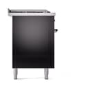 Nostalgie II 60 UP60FSQNMPBKB Freestanding Dual Fuel Range with 7 Sealed Burners with Griddle and French Top Double Oven with Solid Door with Bronze knobs view 4