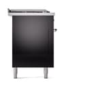 Nostalgie II 60 UP60FSQNMPBKC Freestanding Dual Fuel Range with 7 Sealed Burners with Griddle and French Top Double Oven with Solid Door with Chrome knobs view 4
