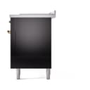 Nostalgie II 60 UP60FSQNMPBKG Freestanding Dual Fuel Range with 7 Sealed Burners with Griddle and French Top Double Oven with Solid Door with Brass knobs view 5