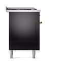 Nostalgie II 60 UP60FSQNMPBKG Freestanding Dual Fuel Range with 7 Sealed Burners with Griddle and French Top Double Oven with Solid Door with Brass knobs view 4