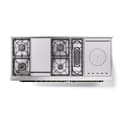 Nostalgie II 60 UP60FSQNMPBUB Freestanding Dual Fuel Range with 7 Sealed Burners with Griddle and French Top Double Oven with Solid Door with Bronze knobs view 3