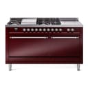 Nostalgie II 60 UP60FSQNMPBUC Freestanding Dual Fuel Range with 7 Sealed Burners with Griddle and French Top Double Oven with Solid Door with Chrome knobs view 1