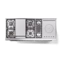 Nostalgie II 60 UP60FSQNMPBUC Freestanding Dual Fuel Range with 7 Sealed Burners with Griddle and French Top Double Oven with Solid Door with Chrome knobs view 3