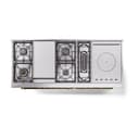 Nostalgie II 60 UP60FSQNMPBUG Freestanding Dual Fuel Range with 7 Sealed Burners with Griddle and French Top Double Oven with Solid Door with Brass knobs view 3