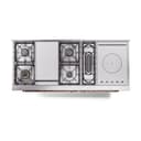 Nostalgie II 60 UP60FSQNMPBUP Freestanding Dual Fuel Range with 7 Sealed Burners with Griddle and French Top Double Oven with Solid Door with Copper knobs view 3