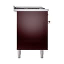 Nostalgie II 60 UP60FSQNMPBUP Freestanding Dual Fuel Range with 7 Sealed Burners with Griddle and French Top Double Oven with Solid Door with Copper knobs view 4