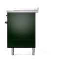 Nostalgie II 60 UP60FSQNMPEGB Freestanding Dual Fuel Range with 7 Sealed Burners with Griddle and French Top Double Oven with Solid Door with Bronze knobs view 5