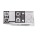 Nostalgie II 60 UP60FSQNMPEGC Freestanding Dual Fuel Range with 7 Sealed Burners with Griddle and French Top Double Oven with Solid Door with Chrome knobs view 3