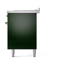 Nostalgie II 60 UP60FSQNMPEGG Freestanding Dual Fuel Range with 7 Sealed Burners with Griddle and French Top Double Oven with Solid Door with Brass knobs view 5