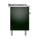 Nostalgie II 60 UP60FSQNMPEGP Freestanding Dual Fuel Range with 7 Sealed Burners with Griddle and French Top Double Oven with Solid Door with Copper knobs view 4