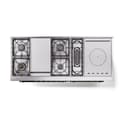 Nostalgie II 60 UP60FSQNMPMBB Freestanding Dual Fuel Range with 7 Sealed Burners with Griddle and French Top Double Oven with Solid Door with Bronze knobs view 3