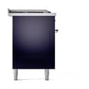 Nostalgie II 60 UP60FSQNMPMBC Freestanding Dual Fuel Range with 7 Sealed Burners with Griddle and French Top Double Oven with Solid Door with Chrome knobs view 4