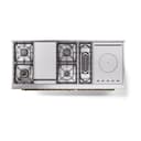 Nostalgie II 60 UP60FSQNMPMBG Freestanding Dual Fuel Range with 7 Sealed Burners with Griddle and French Top Double Oven with Solid Door with Brass knobs view 3