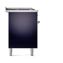 Nostalgie II 60 UP60FSQNMPMBG Freestanding Dual Fuel Range with 7 Sealed Burners with Griddle and French Top Double Oven with Solid Door with Brass knobs view 4