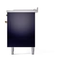 Nostalgie II 60 UP60FSQNMPMBG Freestanding Dual Fuel Range with 7 Sealed Burners with Griddle and French Top Double Oven with Solid Door with Brass knobs view 5