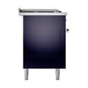 Nostalgie II 60 UP60FSQNMPMBP Freestanding Dual Fuel Range with 7 Sealed Burners with Griddle and French Top Double Oven with Solid Door with Copper knobs view 4