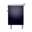 Nostalgie II 60 UP60FSQNMPMBP Freestanding Dual Fuel Range with 7 Sealed Burners with Griddle and French Top Double Oven with Solid Door with Copper knobs view 5