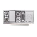Nostalgie II 60 UP60FSQNMPMBP Freestanding Dual Fuel Range with 7 Sealed Burners with Griddle and French Top Double Oven with Solid Door with Copper knobs view 3