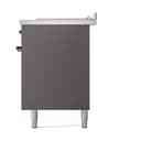 Nostalgie II 60 UP60FSQNMPMGB Freestanding Dual Fuel Range with 7 Sealed Burners with Griddle and French Top Double Oven with Solid Door with Bronze knobs view 5