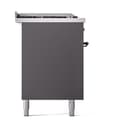 Nostalgie II 60 UP60FSQNMPMGB Freestanding Dual Fuel Range with 7 Sealed Burners with Griddle and French Top Double Oven with Solid Door with Bronze knobs view 4