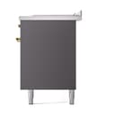 Nostalgie II 60 UP60FSQNMPMGG Freestanding Dual Fuel Range with 7 Sealed Burners with Griddle and French Top Double Oven with Solid Door with Brass knobs view 5