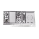 Nostalgie II 60 UP60FSQNMPSSB Freestanding Dual Fuel Range with 7 Sealed Burners with Griddle and French Top Double Oven with Solid Door with Bronze knobs view 3