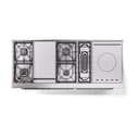 Nostalgie II 60 UP60FSQNMPSSC Freestanding Dual Fuel Range with 7 Sealed Burners with Griddle and French Top Double Oven with Solid Door with Chrome knobs view 3