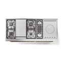 Nostalgie II 60 UP60FSQNMPSSG Freestanding Dual Fuel Range with 7 Sealed Burners with Griddle and French Top Double Oven with Solid Door with Brass knobs view 3