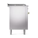 Nostalgie II 60 UP60FSQNMPSSG Freestanding Dual Fuel Range with 7 Sealed Burners with Griddle and French Top Double Oven with Solid Door with Brass knobs view 4