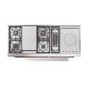 Nostalgie II 60 UP60FSQNMPSSP Freestanding Dual Fuel Range with 7 Sealed Burners with Griddle and French Top Double Oven with Solid Door with Copper knobs view 3