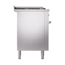 Nostalgie II 60 UP60FSQNMPSSP Freestanding Dual Fuel Range with 7 Sealed Burners with Griddle and French Top Double Oven with Solid Door with Copper knobs view 4