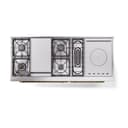Nostalgie II 60 UP60FSQNMPWHG Freestanding Dual Fuel Range with 7 Sealed Burners with Griddle and French Top Double Oven with Solid Door with Brass knobs view 3