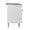 Nostalgie II 60 UP60FSQNMPWHG Freestanding Dual Fuel Range with 7 Sealed Burners with Griddle and French Top Double Oven with Solid Door with Brass knobs view 4