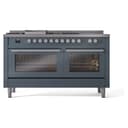 Professional Plus II 60 UP60FSWMPBG Freestanding Dual Fuel Range with 7 Sealed Burners with Griddle and French Top Double Oven with Triple Glass Door with Stainless Steel knobs view 2