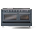 Professional Plus II 60 UP60FSWMPBG Freestanding Dual Fuel Range with 7 Sealed Burners with Griddle and French Top Double Oven with Triple Glass Door with Stainless Steel knobs view 6