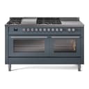 Professional Plus II 60 UP60FSWMPBG Freestanding Dual Fuel Range with 7 Sealed Burners with Griddle and French Top Double Oven with Triple Glass Door with Stainless Steel knobs view 1