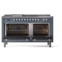 Professional Plus II 60 UP60FSWMPBG Freestanding Dual Fuel Range with 7 Sealed Burners with Griddle and French Top Double Oven with Triple Glass Door with Stainless Steel knobs view 3