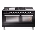 Professional Plus II 60 UP60FSWMPBK Freestanding Dual Fuel Range with 7 Sealed Burners with Griddle and French Top Double Oven with Triple Glass Door with Stainless Steel knobs view 1