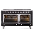 Professional Plus II 60 UP60FSWMPBK Freestanding Dual Fuel Range with 7 Sealed Burners with Griddle and French Top Double Oven with Triple Glass Door with Stainless Steel knobs view 3