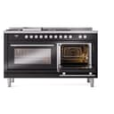 Professional Plus II 60 UP60FSWMPBK Freestanding Dual Fuel Range with 7 Sealed Burners with Griddle and French Top Double Oven with Triple Glass Door with Stainless Steel knobs view 5