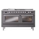 Professional Plus II 60 UP60FSWMPMG Freestanding Dual Fuel Range with 7 Sealed Burners with Griddle and French Top Double Oven with Triple Glass Door with Stainless Steel knobs view 2