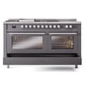 Professional Plus II 60 UP60FSWMPMG Freestanding Dual Fuel Range with 7 Sealed Burners with Griddle and French Top Double Oven with Triple Glass Door with Stainless Steel knobs view 6