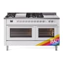 Professional Plus II 60 UP60FSWMPRA Freestanding Dual Fuel Range with 7 Sealed Burners with Griddle and French Top Double Oven with Triple Glass Door with Stainless Steel knobs view 1
