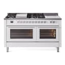 Professional Plus II 60 UP60FSWMPWH Freestanding Dual Fuel Range with 7 Sealed Burners with Griddle and French Top Double Oven with Triple Glass Door with Stainless Steel knobs view 1