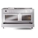 Professional Plus II 60 UP60FSWMPWH Freestanding Dual Fuel Range with 7 Sealed Burners with Griddle and French Top Double Oven with Triple Glass Door with Stainless Steel knobs view 6
