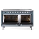 Professional Plus II 60 UP60FWMPBG Freestanding Dual Fuel Range with 9 Sealed Burners with Griddle Double Oven with Triple Glass Door with Stainless Steel knobs view 3