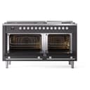 Professional Plus II 60 UP60FWMPBK Freestanding Dual Fuel Range with 9 Sealed Burners with Griddle Double Oven with Triple Glass Door with Stainless Steel knobs view 3